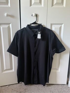 XrayJeans Men's Black Short-Sleeve Dress Shirt